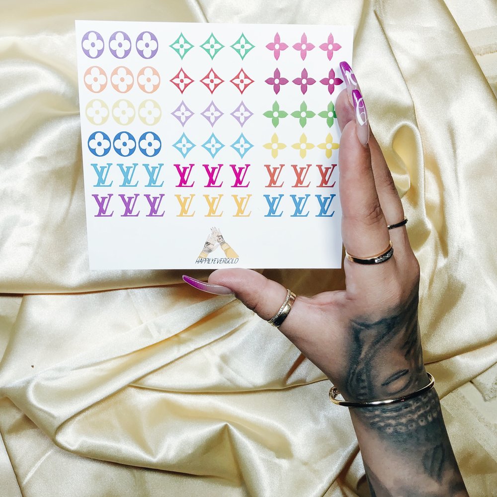 LV Waterslide nail decals